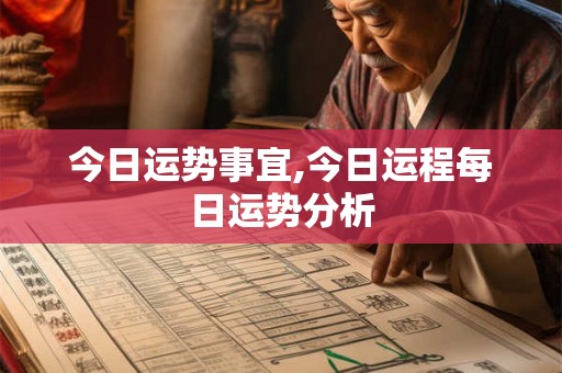 今日运势事宜,今日运程每日运势分析