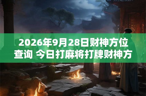 2026年9月28日财神方位查询 今日打麻将打牌财神方位