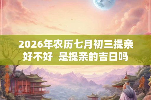 2026年农历七月初三提亲好不好  是提亲的吉日吗