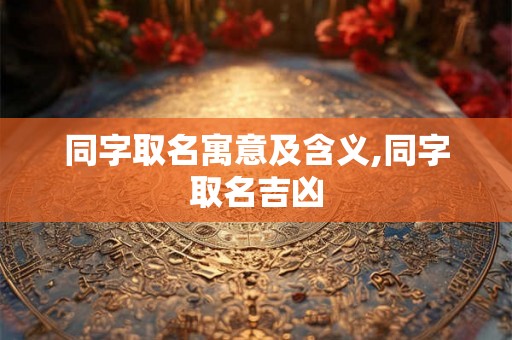 同字取名寓意及含义,同字取名吉凶