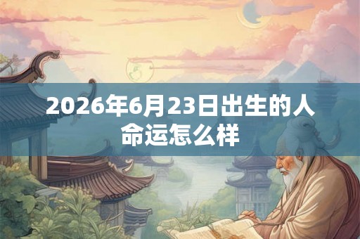 2026年6月23日出生的人命运怎么样
