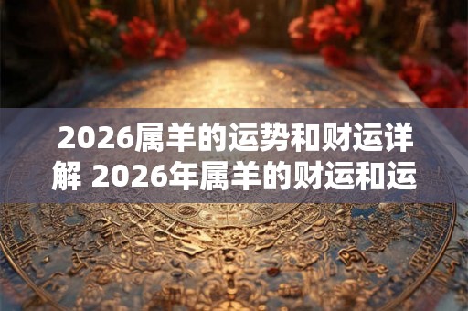 2026属羊的运势和财运详解 2026年属羊的财运和运势如何 2026属羊的运势和财运详解 2026年属羊的财运和运势如何