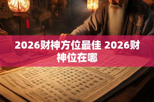 2026财神方位最佳 2026财神位在哪