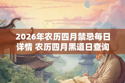 2026年农历四月禁忌每日详情 农历四月黑道日查询