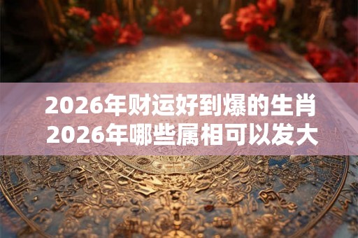 2026年财运好到爆的生肖 2026年哪些属相可以发大财 2026年财运好到爆的生肖 2026年哪些属相可以发大财