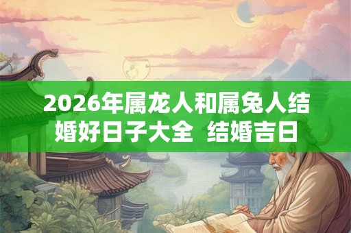 2026年属龙人和属兔人结婚好日子大全  结婚吉日