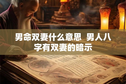 男命双妻什么意思  男人八字有双妻的暗示