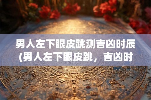 男人左下眼皮跳测吉凶时辰(男人左下眼皮跳,吉凶时辰该如何分辨?) 男人左下眼皮跳测吉凶时辰(男人左下眼皮跳,吉凶时辰该如何分辨?)
