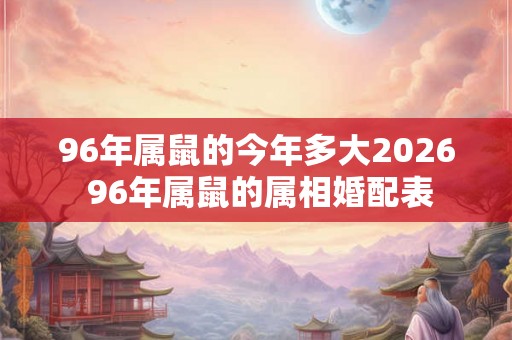 96年属鼠的今年多大2026 96年属鼠的属相婚配表