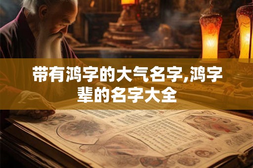 带有鸿字的大气名字,鸿字辈的名字大全