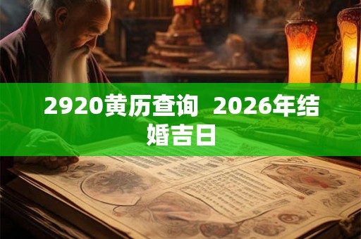 2920黄历查询  2026年结婚吉日