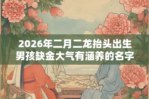 2026年二月二龙抬头出生男孩缺金大气有涵养的名字