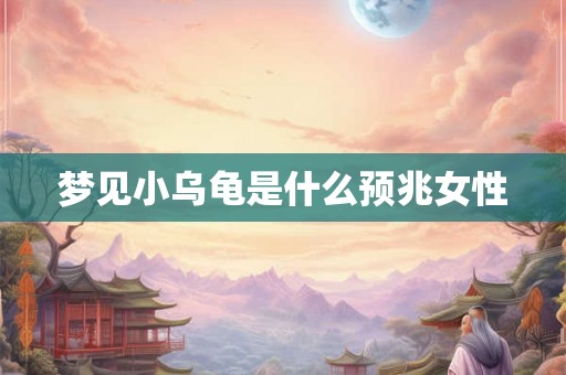 梦见小乌龟是什么预兆女性