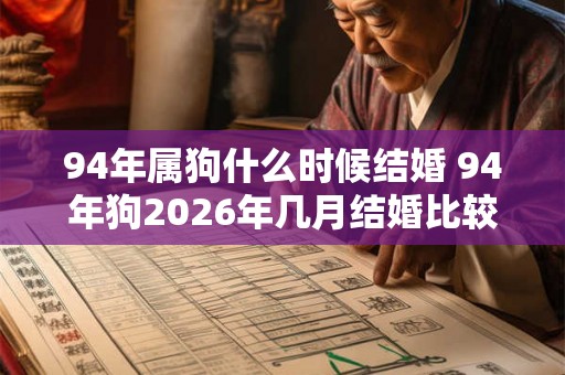 94年属狗什么时候结婚 94年狗2026年几月结婚比较好 94年属狗什么时候结婚 94年狗2026年几月结婚比较好