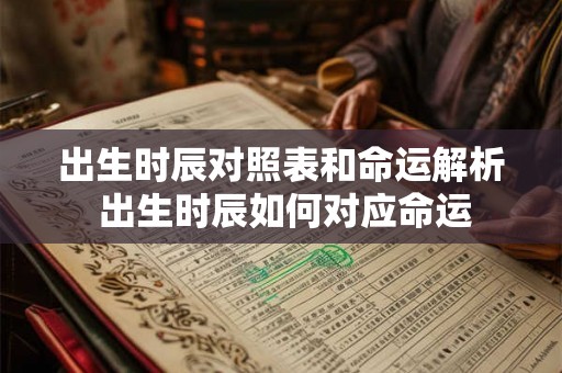出生时辰对照表和命运解析 出生时辰如何对应命运