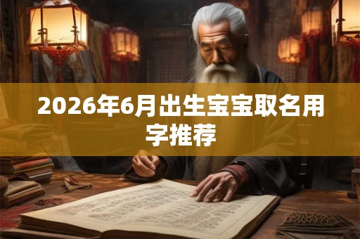 2026年6月出生宝宝取名用字推荐