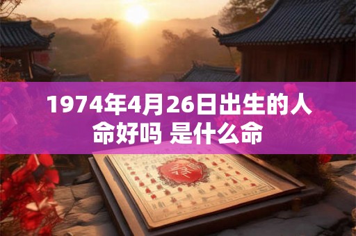 1974年4月26日出生的人命好吗 是什么命 1974年4月26日出生的人命好吗 是什么命
