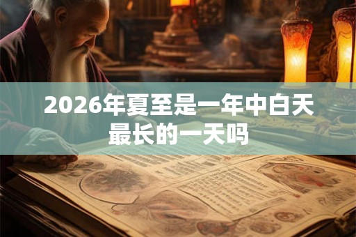 2026年夏至是一年中白天最长的一天吗