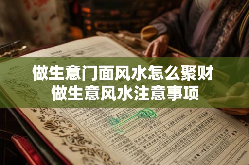 做生意门面风水怎么聚财 做生意风水注意事项