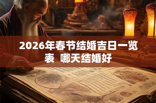 2026年春节结婚吉日一览表  哪天结婚好