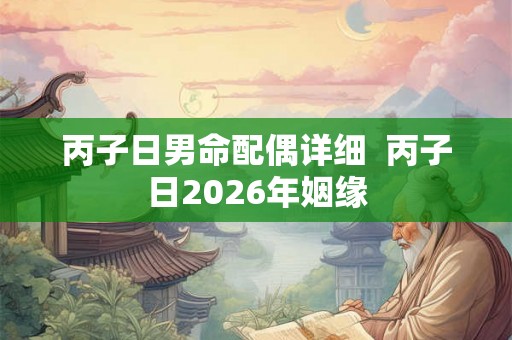 丙子日男命配偶详细  丙子日2026年姻缘
