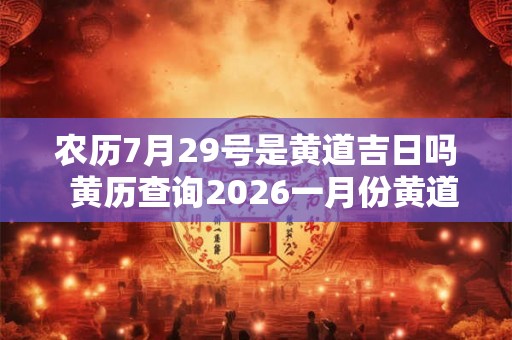 农历7月29号是黄道吉日吗  黄历查询2026一月份黄道吉日