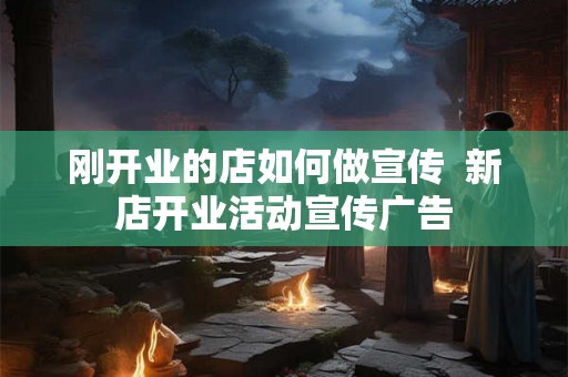 刚开业的店如何做宣传 新店开业活动宣传广告 刚开业的店如何做宣传 新店开业活动宣传广告