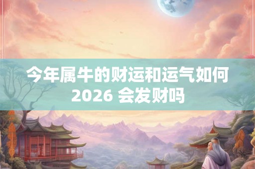 今年属牛的财运和运气如何2026 会发财吗