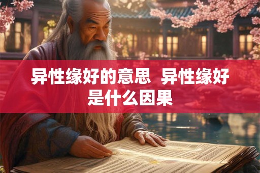 异性缘好的意思  异性缘好是什么因果