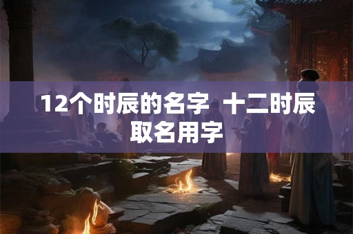 12个时辰的名字  十二时辰取名用字