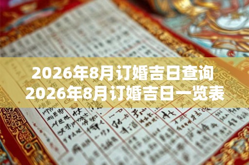 2026年8月订婚吉日查询 2026年8月订婚吉日一览表 2026年8月订婚吉日查询 2026年8月订婚吉日一览表