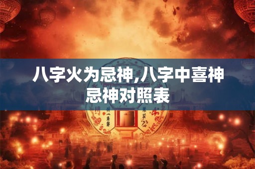 八字火为忌神,八字中喜神忌神对照表