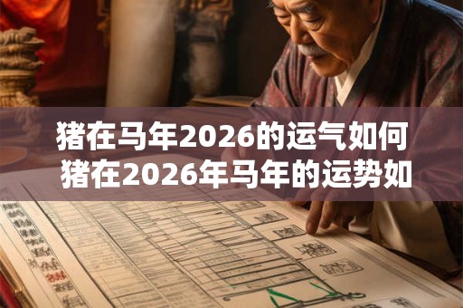 猪在马年2026的运气如何 猪在2026年马年的运势如何