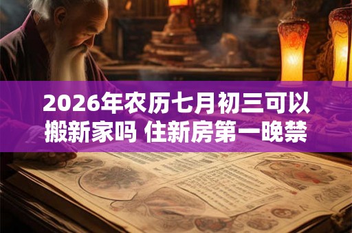 2026年农历七月初三可以搬新家吗 住新房第一晚禁忌