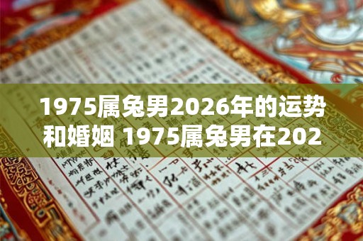 1975属兔男2026年的运势和婚姻 1975属兔男在2026年的运势如何婚姻状况受影响吗