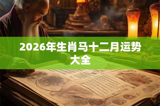 2026年生肖马十二月运势大全 2026年生肖马十二月运势大全
