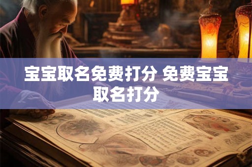 宝宝取名免费打分 免费宝宝取名打分
