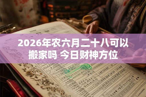 2026年农六月二十八可以搬家吗 今日财神方位