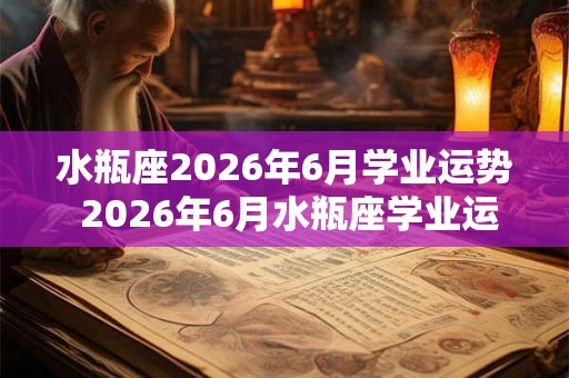 水瓶座2026年6月学业运势 2026年6月水瓶座学业运势如何 水瓶座2026年6月学业运势 2026年6月水瓶座学业运势如何