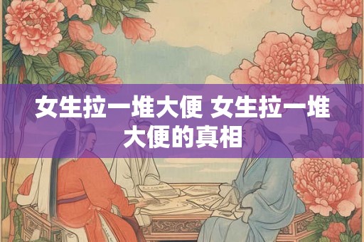 女生拉一堆大便 女生拉一堆大便的真相