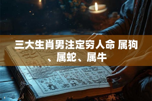 三大生肖男注定穷人命 属狗、属蛇、属牛