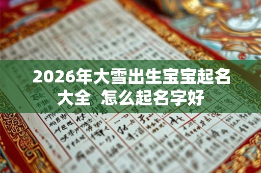 2026年大雪出生宝宝起名大全  怎么起名字好