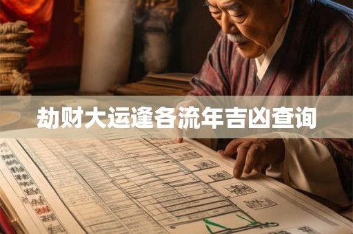 劫财大运逢各流年吉凶查询