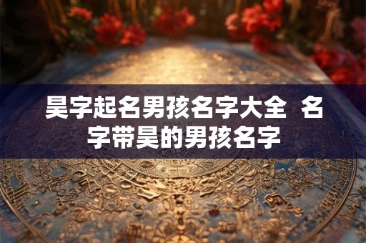 昊字起名男孩名字大全  名字带昊的男孩名字