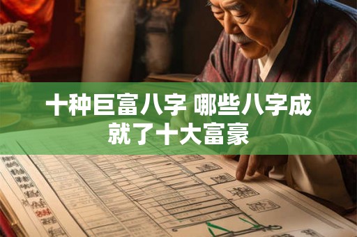 十种巨富八字 哪些八字成就了十大富豪