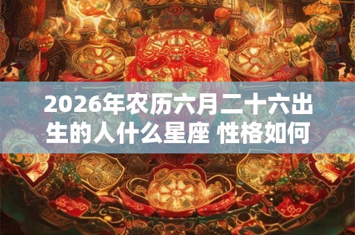 2026年农历六月二十六出生的人什么星座 性格如何
