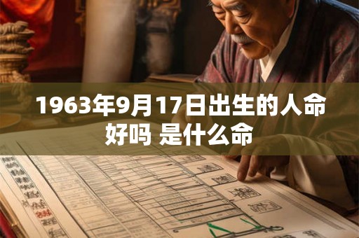 1963年9月17日出生的人命好吗 是什么命 1963年9月17日出生的人命好吗 是什么命