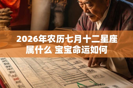 2026年农历七月十二星座属什么 宝宝命运如何
