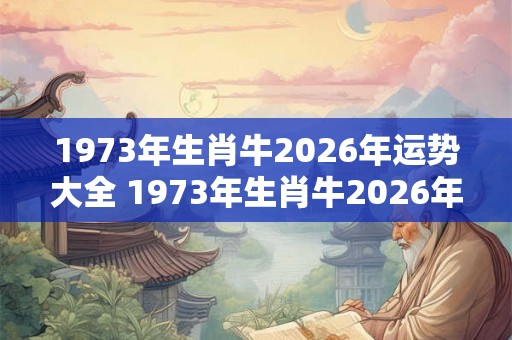 1973年生肖牛2026年运势大全 1973年生肖牛2026年运势如何 1973年生肖牛2026年运势大全 1973年生肖牛2026年运势如何