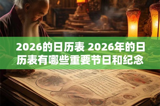 2026的日历表 2026年的日历表有哪些重要节日和纪念日 2026的日历表 2026年的日历表有哪些重要节日和纪念日